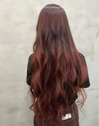 ロング カラー 【ピンク/韓国ヘア/ ヘアセット】亜海のヘアスタイル