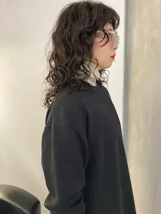 セミロング 森貴裕/ベージュ/ パーマ/オリーブのヘアスタイル