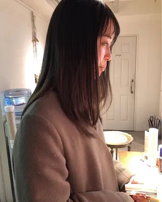 セミロング カラー パーマ美容師 hanaのヘアスタイル