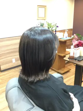 ミディアム カラー パーマ Annon プライベートサロンのヘアスタイル