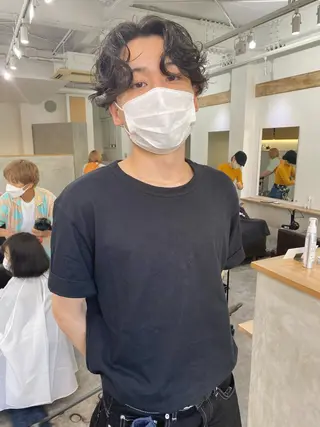 ショート パーマ メンズ 森貴裕/ベージュ/ パーマ/オリーブのヘアスタイル