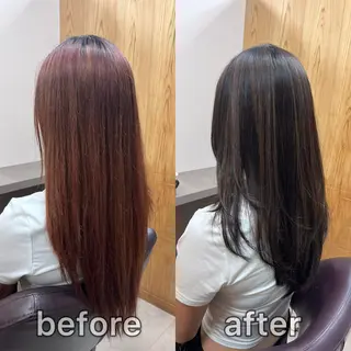 セミロング カラー KIZU 髪質改善 オカルト怪談のヘアスタイル