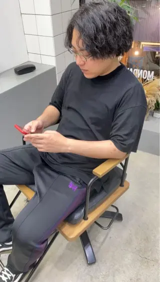 ミディアム パーマ メンズ メンズ専門サロン wokeのヘアスタイル