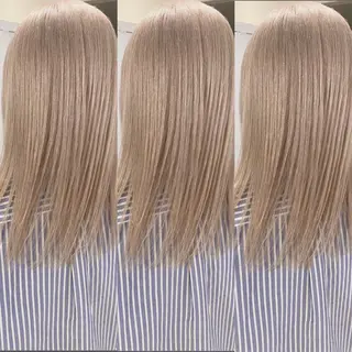 ミディアム カラー ハイトーン/ ボブ 中村麟のヘアスタイル