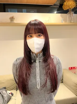 ロング 髪質改善 HALO hair salon【ヘイロー】所属・暖色カラー🟥ショウ ✖️ウルフ&レイヤーのヘアスタイル