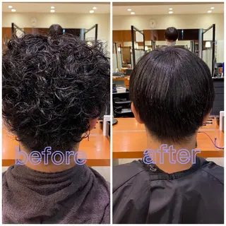 ミディアム パーマ メンズカット🌈 鈴木達也のヘアスタイル