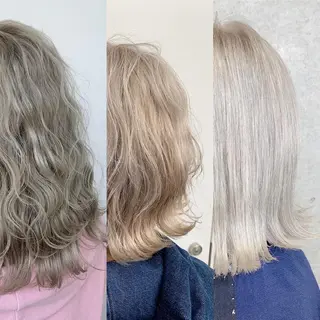 ミディアム カラー 🌈艶ハイトーン🌈 心を込めます🤝涼介のヘアスタイル