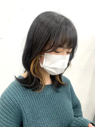 ミディアム カラー レイヤー ハイトーン 暖色⭐︎KANAKOのヘアスタイル