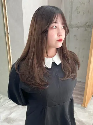 セミロング ブリーチ/ベージュ 💕/momoaのヘアスタイル