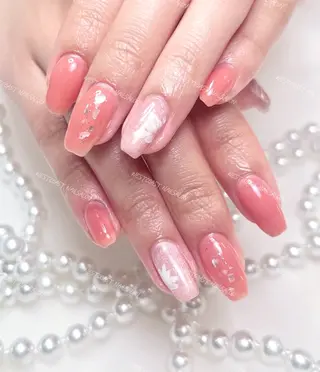 ネイル リボン、ガーリー パーツ放題専門店のネイルデザイン