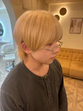 ショート カラー メンズ ミルクティ/ピンク/ レイヤー/yuriaのヘアスタイル