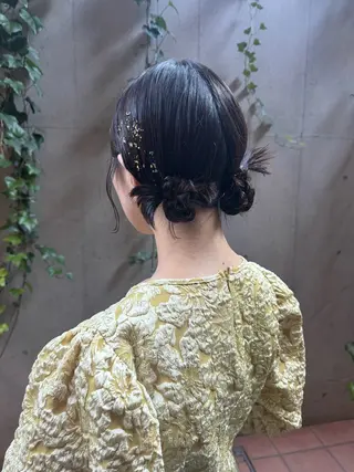 ミディアム ヘアアレンジ 【ヘアセット/美眉】 吉川玲のヘアスタイル