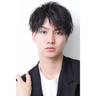 ショート パーマ ヘアアレンジ メンズ Breath beauu Kobe 神戸 三宮【ブレス ボー コウベ】所属・二ツ石 舞幸のヘアスタイル
