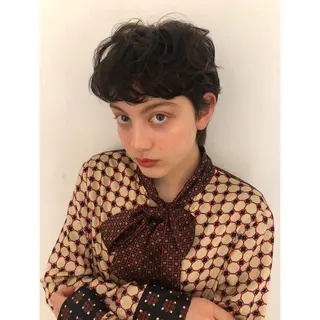 ショート カラー ヘアアレンジ アオキ リノのヘアスタイル