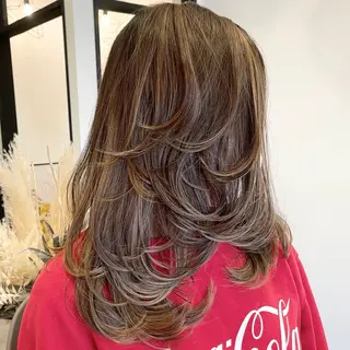 セミロング カラー ヘアアレンジ アンドウ ユウ/ レイヤーカット/韓国のヘアスタイル