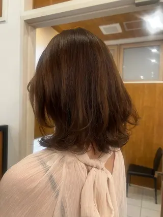 ミディアム カラー トーンアップ🦢 ユメのヘアスタイル