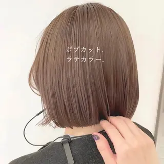 ミディアム カラー コテ巻き風パーマ✨ 韓国ヘア🤎近下菜央のヘアスタイル