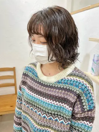 ミディアム パーマ 銀座No.1髪質改善 縮毛矯正/本木のヘアスタイル