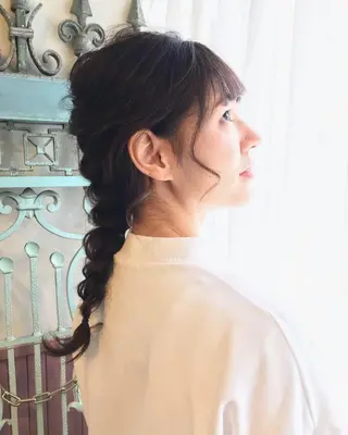 セミロング カラー パーマ ヘアアレンジ 表参道Lise おおいしおりのヘアスタイル