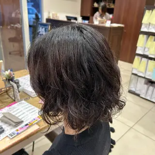 ミディアム パーマ ハイトーン/寒色系 カラー/Risa🌿のヘアスタイル