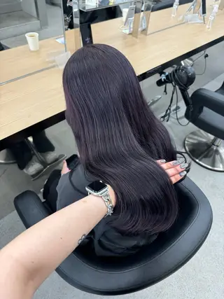 ロング カラー 暗髪🩶ラベンダー/ ブルー/ユウナ🤍のヘアスタイル