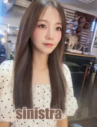 セミロング カラー sinistra シニストラ　足利山下店所属・足利💗夜9受付可能 原宿シニストラ表参道のヘアスタイル
