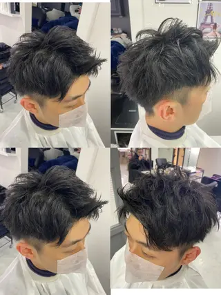 ショート カラー パーマ ヘアアレンジ メンズ 🔥メンズパーマ特 化🔥渡辺一翔🔥のヘアスタイル