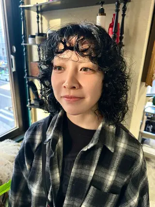 ミディアム パーマ CHIHO💚羽エク /マツエクのヘアスタイル