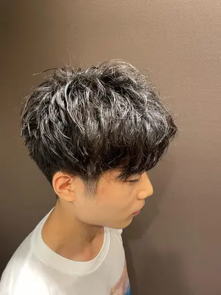 ミディアム パーマ barber shopのヘアスタイル