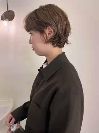 ショート カラー パーマ メンズハイトーン/栄 /イトウタケルのヘアスタイル