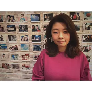 セミロング カラー パーマ ヘアアレンジ 藤井 菜緒のヘアスタイル