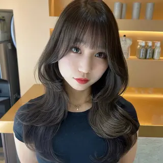 ロング カラー ヘアアレンジ ✨カチモリ✨レイヤー 韓国ヘア🇰🇷ゆいのヘアスタイル