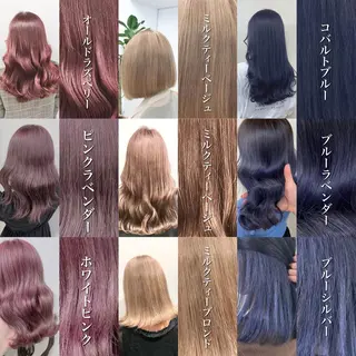 ミディアム ブリーチ✖️ 縮毛LANDのヘアスタイル