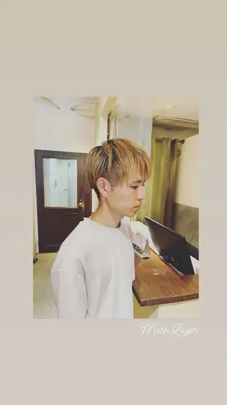 ショート メンズ ハイライト/インナー /ブリーチ/レイヤーのヘアスタイル