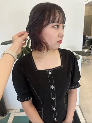 カラー ひかり/透明感カラー /インナー/ボブのヘアスタイル