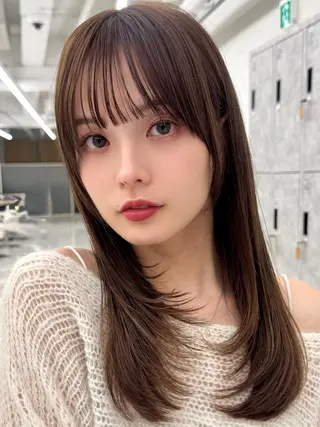 ロング レイヤー/韓国/ 顔周り/しんやのヘアスタイル