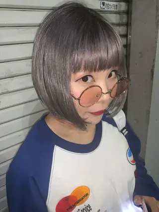 ミディアム カラー ピンクベージュ/新潟 万代/高橋桃葉🍑のヘアスタイル