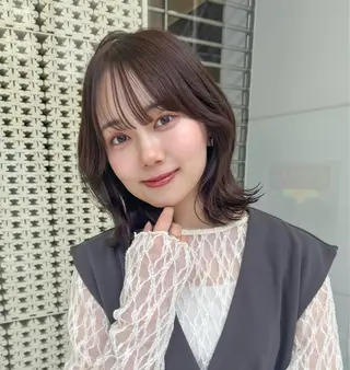 ミディアム ボブ/透明感カラー /しなる🌷のヘアスタイル