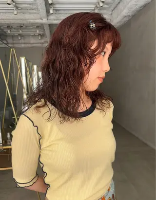 パーマ 透明感カラー/パーマ オレンジmiyo⭐️のヘアスタイル