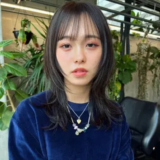 セミロング カラー ハッシュカット カシマハヤトのヘアスタイル