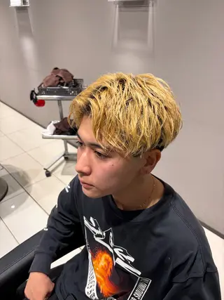 カラー パーマ メンズ 関内/メンズ専門/ パーマ推し/菊池蒼大のヘアスタイル