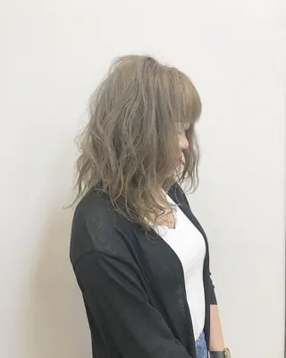 セミロング レイヤー×縮毛矯正 深見 拓のヘアスタイル