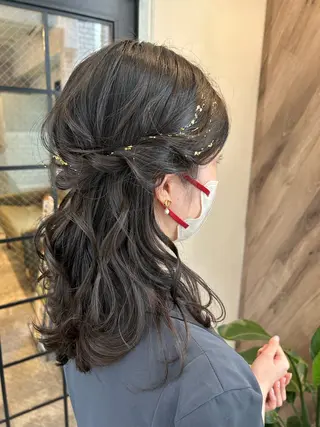 セミロング ヘアアレンジ SHANTi 飯塚 ヘアセット/髪質改善のヘアスタイル