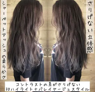 セミロング カラー テトネ タカシのヘアスタイル