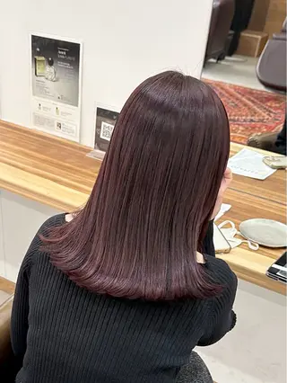 セミロング カラー ヘアアレンジ ハル🌸柔色/ ブリーチなし/艶髪のヘアスタイル