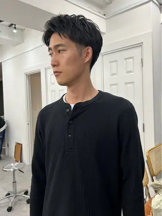 パーマ メンズ レイヤーボブ/ 艶カラー/サナ🌼のヘアスタイル