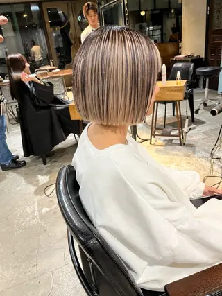 ショート カラー ヘアアレンジ ハイトーン/美髪矯正 🍃大江拓実のヘアスタイル