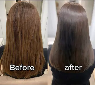 セミロング 梅田縮毛矯正◻︎髪質 改善◻︎細見　了眞のヘアスタイル