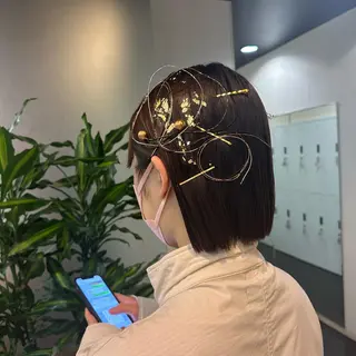 ヘアアレンジ ブリーチカラー/ベー ジュ/Hono🦖のヘアスタイル