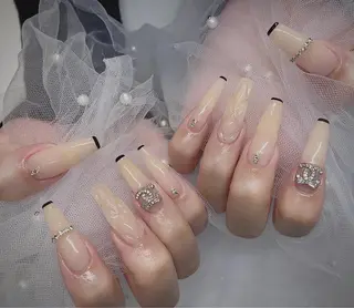 ネイル I-nailロング /ワンホン/キラキラのネイルデザイン